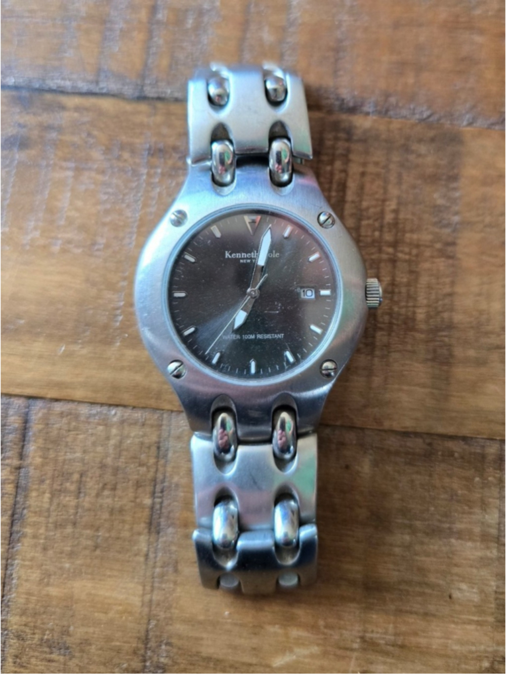 Kenneth Cole Men’s Stainless Steel Watch Date Silver Tone Classic Quartz
